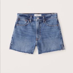 High rise 4 inch mom shorts